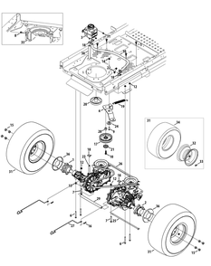 Drive System Diagram and Parts List for Z-FORCESZ48 (53ATDFJB-53ATDFJB050)(2014) Cub Cadet Lawn Tractor